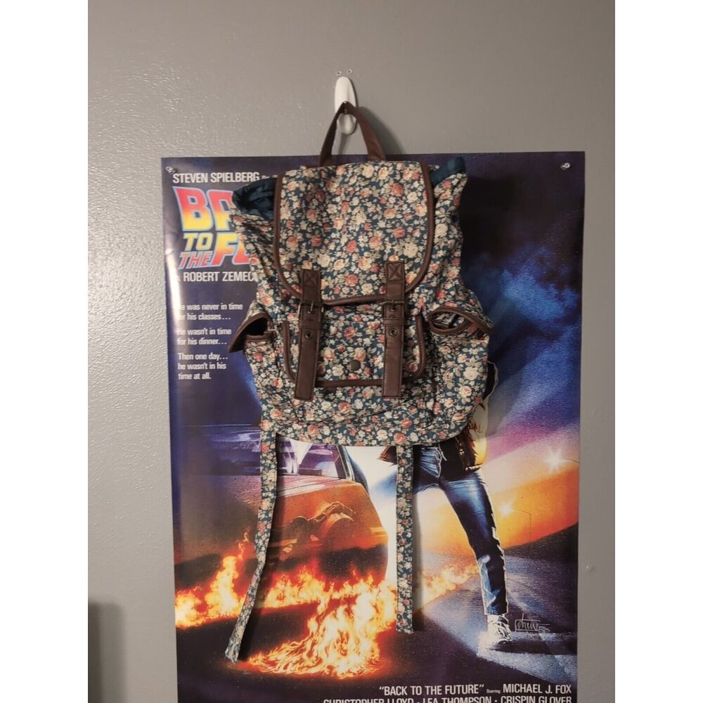 Olsenboye Floral Brown Print Backpack School Bag READ